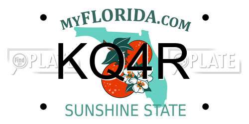 KQ4R Florida License Plate