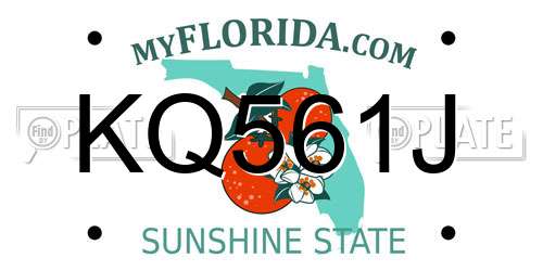 KQ561J Florida License Plate