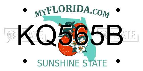 KQ565B Florida License Plate