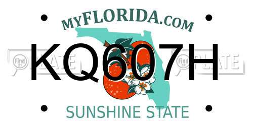 KQ607H Florida License Plate