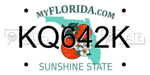 KQ642K Florida License Plate