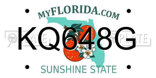KQ648G Florida License Plate