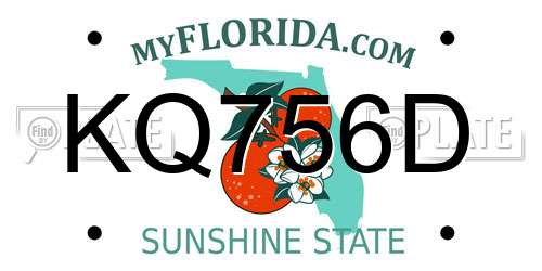 KQ756D Florida License Plate