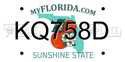 KQ758D Florida License Plate