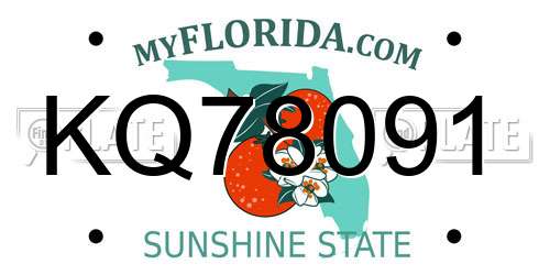 KQ78091 Florida License Plate