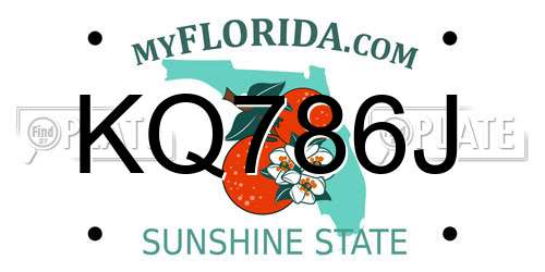 KQ786J Florida License Plate