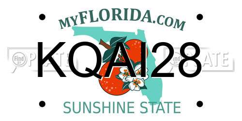 KQAI28 Florida License Plate