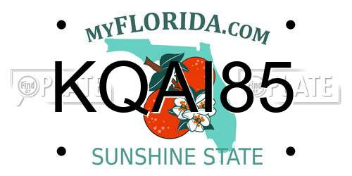 KQAI85 Florida License Plate