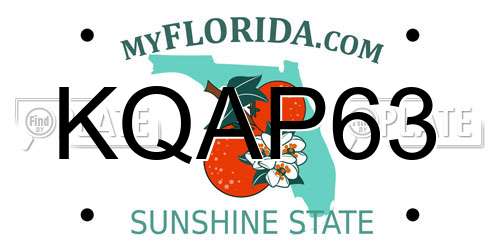 KQAP63 Florida License Plate