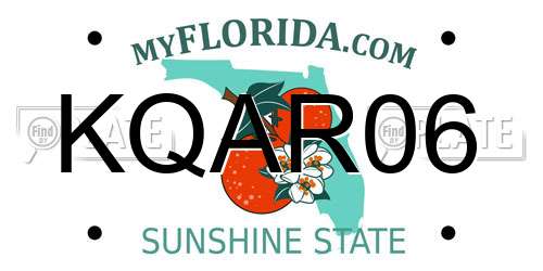 KQAR06 Florida License Plate