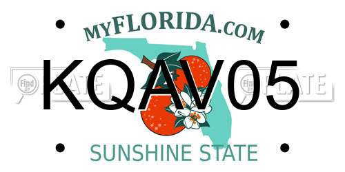 KQAV05 Florida License Plate