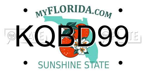 KQBD99 Florida License Plate