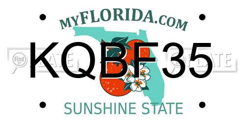 KQBF35 Florida License Plate