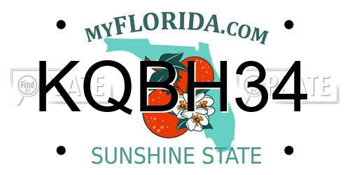 KQBH34 Florida License Plate