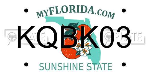 KQBK03 Florida License Plate