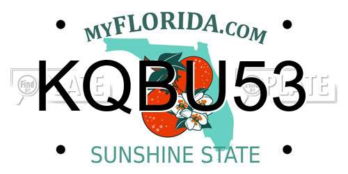 KQBU53 Florida License Plate