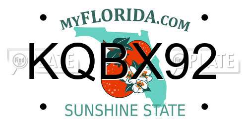 KQBX92 Florida License Plate