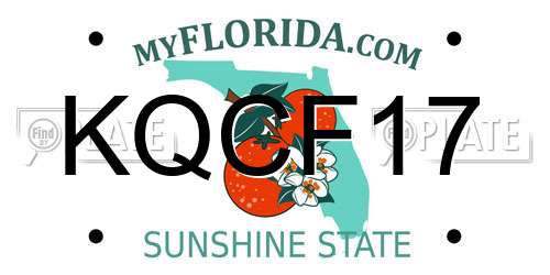 KQCF17 Florida License Plate