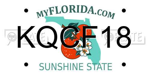 KQCF18 Florida License Plate