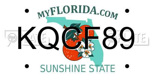 KQCF89 Florida License Plate