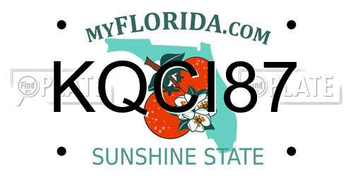KQCI87 Florida License Plate