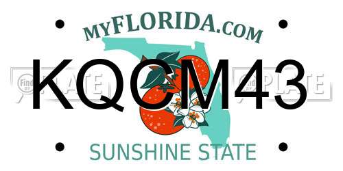 KQCM43 Florida License Plate