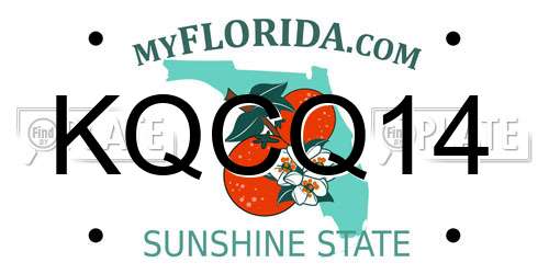 KQCQ14 Florida License Plate