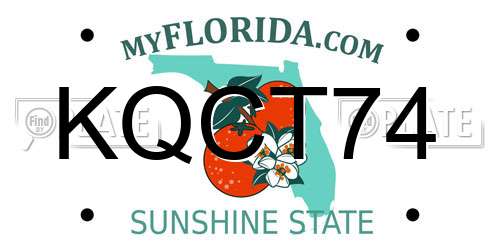 KQCT74 Florida License Plate