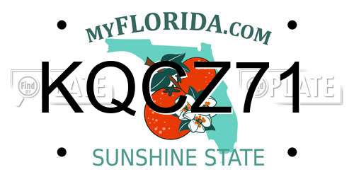 KQCZ71 Florida License Plate