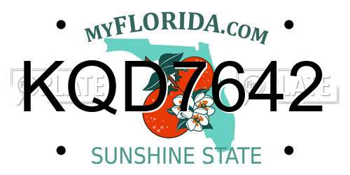 KQD7642 Florida License Plate