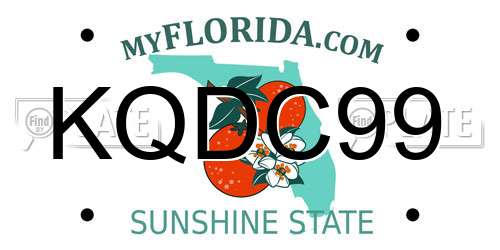 KQDC99 Florida License Plate
