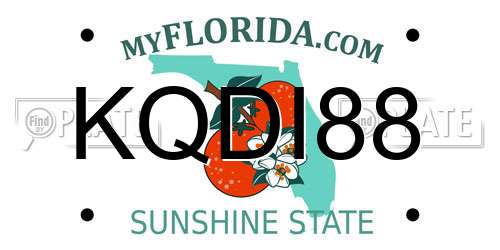 KQDI88 Florida License Plate