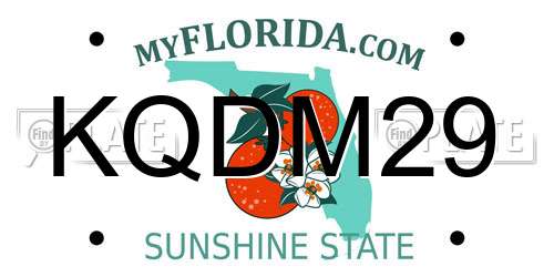 KQDM29 Florida License Plate