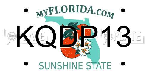 KQDP13 Florida License Plate