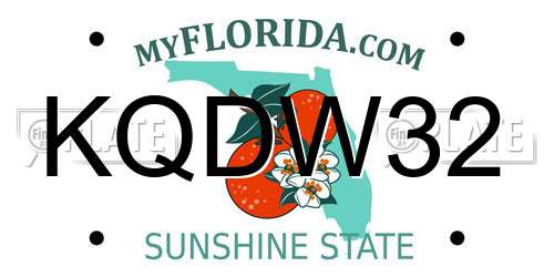 KQDW32 Florida License Plate