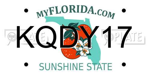 KQDY17 Florida License Plate