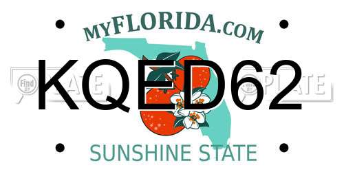 KQED62 Florida License Plate