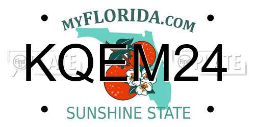 KQEM24 Florida License Plate