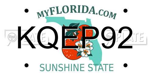 KQEP92 Florida License Plate