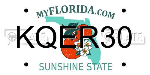 KQER30 Florida License Plate