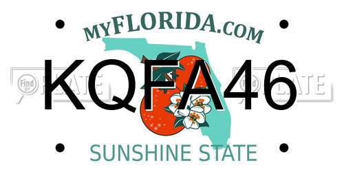 KQFA46 Florida License Plate