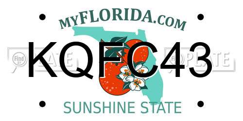 KQFC43 Florida License Plate