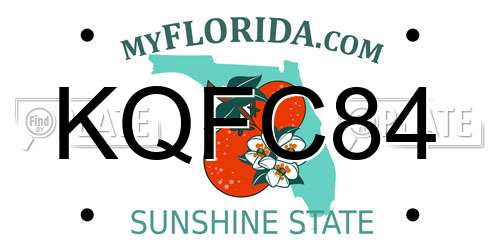 KQFC84 Florida License Plate