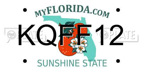 KQFF12 Florida License Plate