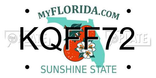 KQFF72 Florida License Plate