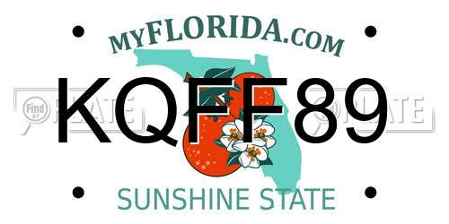KQFF89 Florida License Plate