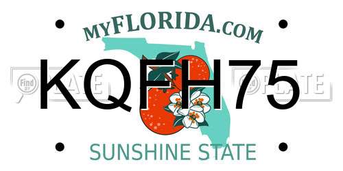 KQFH75 Florida License Plate