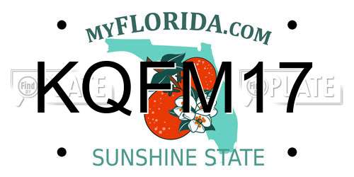 KQFM17 Florida License Plate