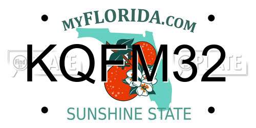 KQFM32 Florida License Plate
