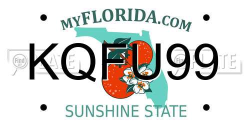 KQFU99 Florida License Plate